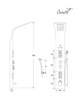 Душевая панель Ceruttispa CT9982 белая